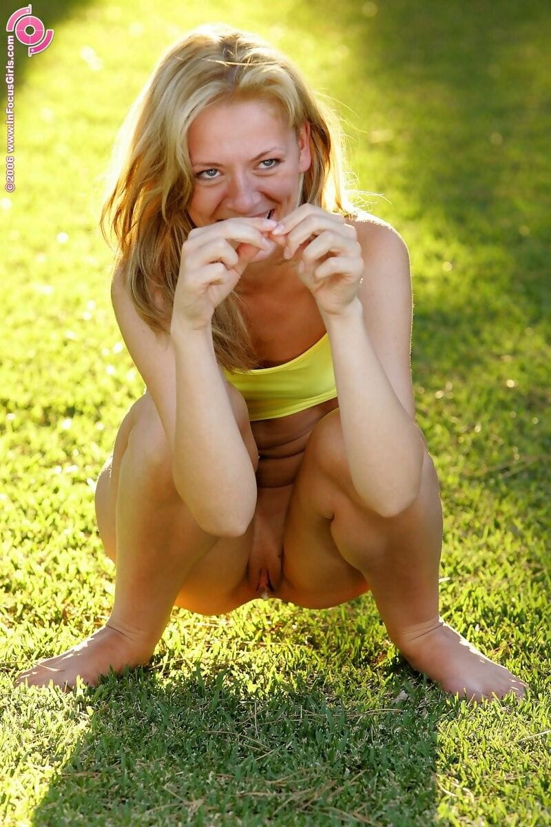 Smiling teen showers morning grass with pee - part 2853 page 1
