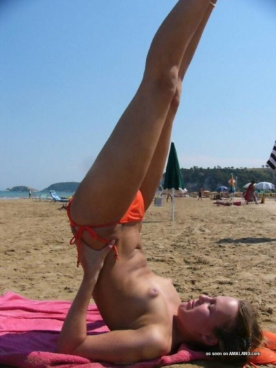 blonde teen GF Mit Spaß Topless bei die Strand Teil 3554