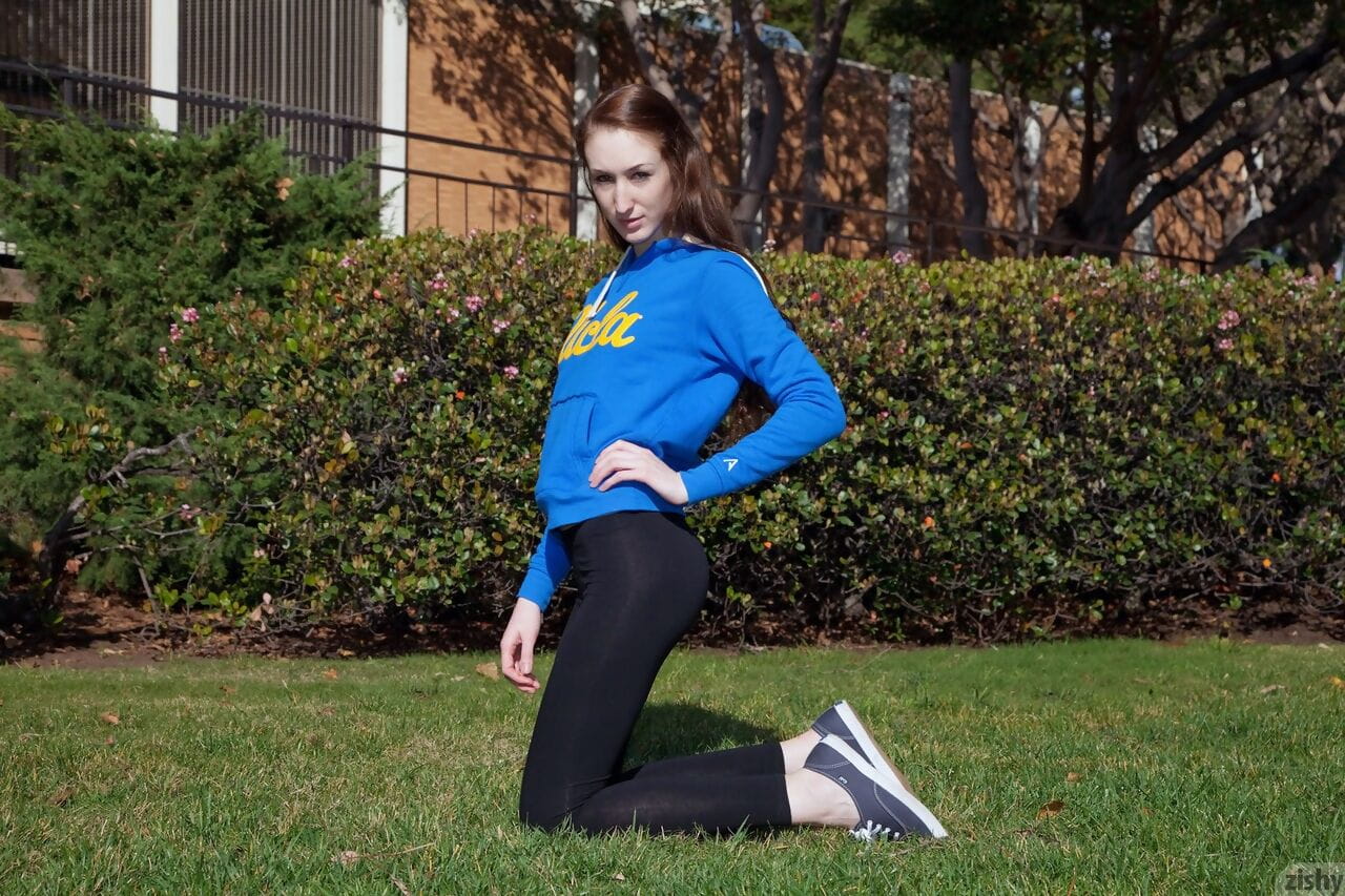 Girlfriend Haley Gladwell does some incredible poses in some tight pants page 1