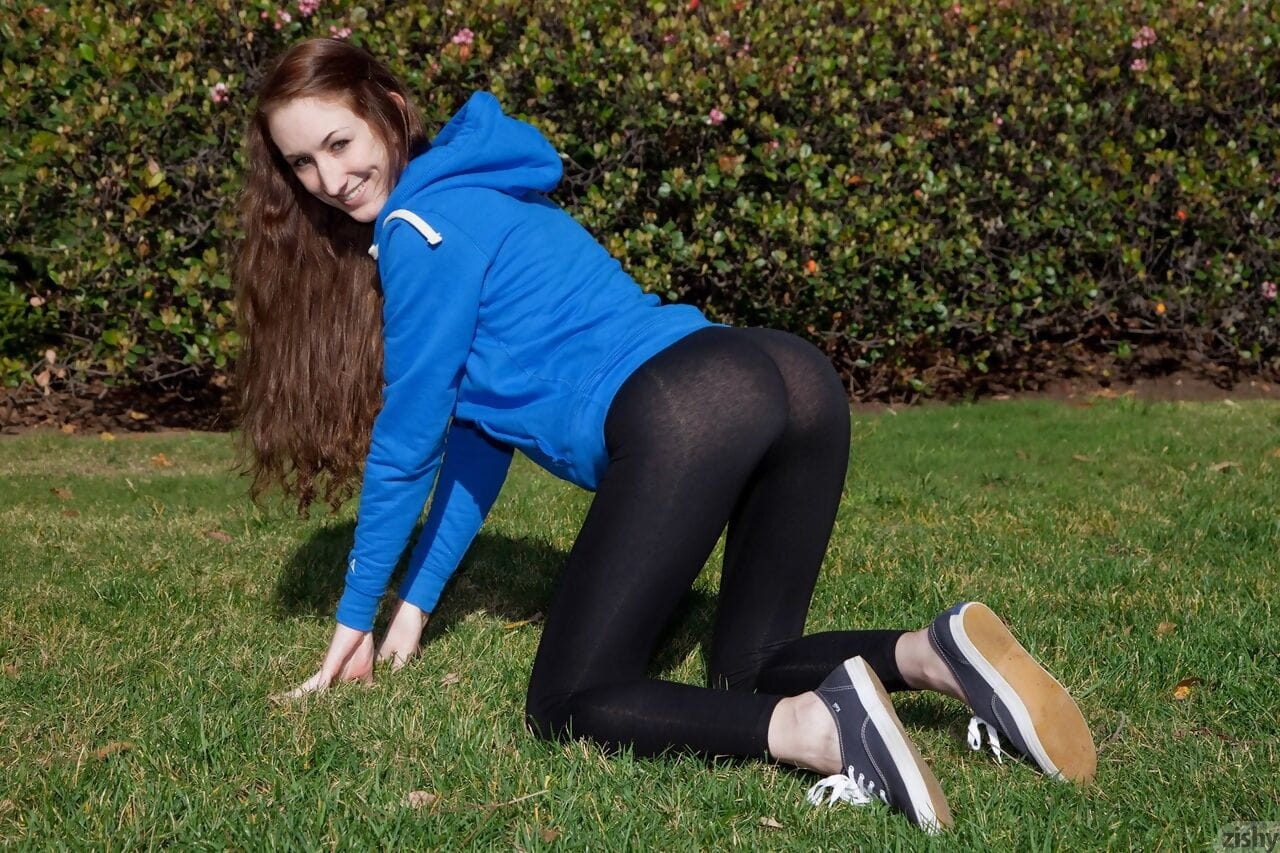 Girlfriend Haley Gladwell does some incredible poses in some tight pants page 1