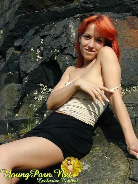 Gorgeous redhead cutie posing in nature - part 1430 page 1