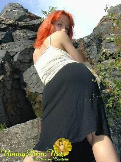 Gorgeous redhead cutie posing in nature - part 1430
