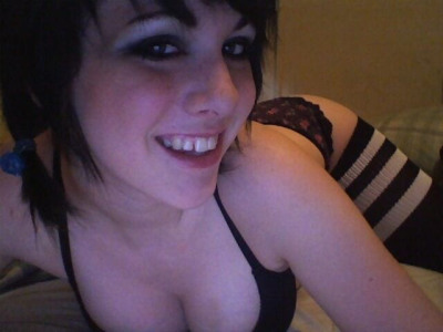 Shots of emo chick flaunting her assets - part 4628